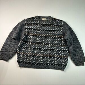 Sisley Mens Preppy Fall Made in Italy 100% Virgin Wool Multicolor Sweater XL VTG